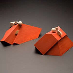 モダン木製雛人形