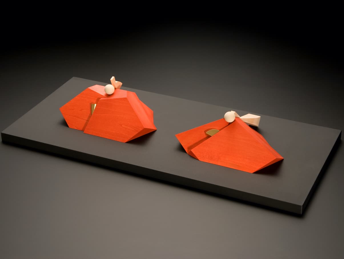 モダン木製雛人形